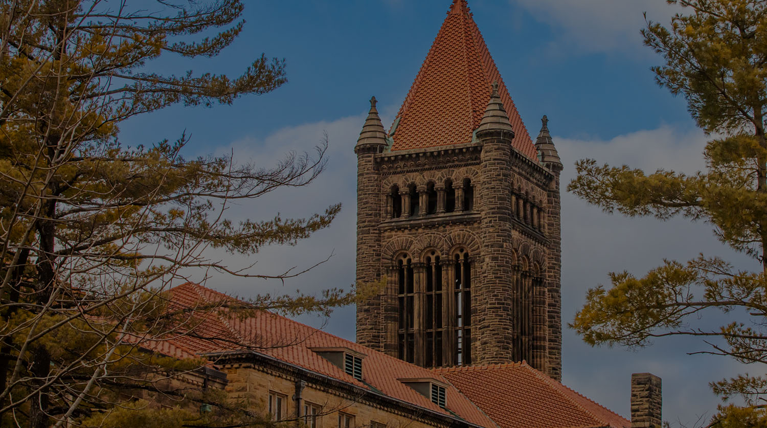 Altgeld Hall in the winter months with a bright blue sky